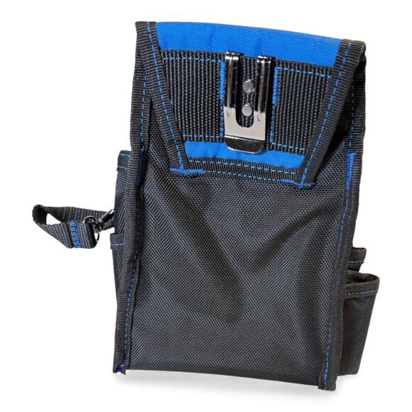 Kobalt Blue & Black Tool Pouch With Multiple Pockets & Metal Clip For Utility Be - Picture 3 of 6